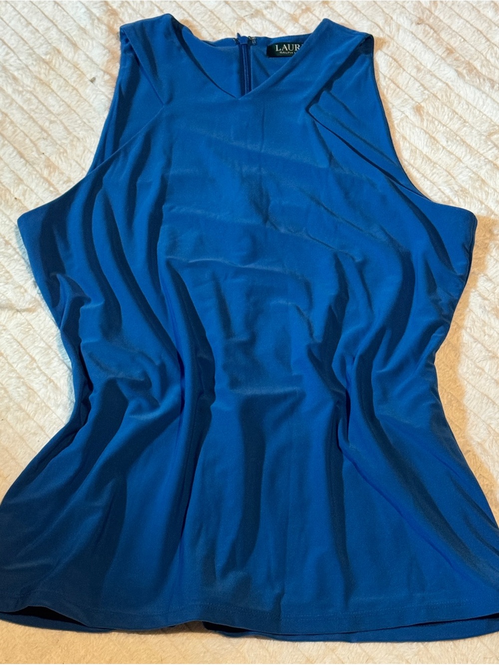 LAUREN Ralph Lauren Cobalt Blue Sleeveless V-Neck Tank